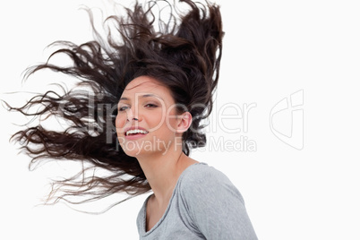 Woman with elevated hait