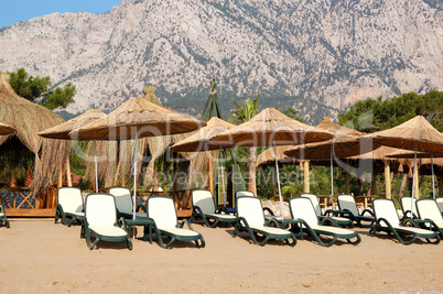 Beach at Mediterranean Sea, Antalya, Turkey