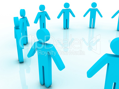 3d people in a big circle