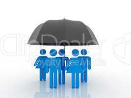 3d people - human character under an umbrella. 3d render illustr
