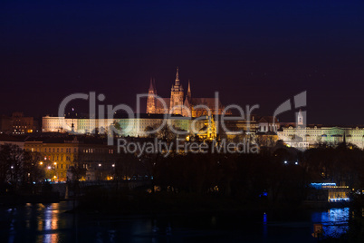 beautiful night view of Prague Castle