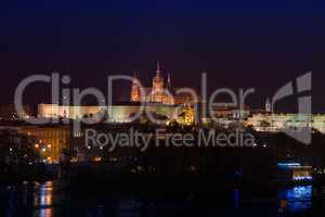 beautiful night view of Prague Castle