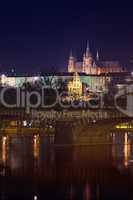 beautiful night view of Prague Castle