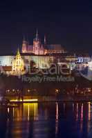 beautiful night view of Prague Castle