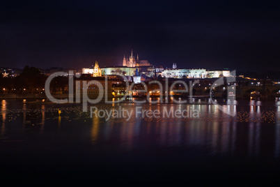 beautiful night view of Prague Castle