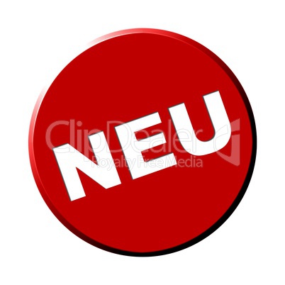 Button Rot rund - Neu