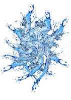 Blue water and water splash