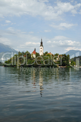 Marienkirche im See von Bled