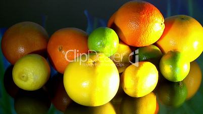 Fruits, Citrus, colorful lights, 2 clips