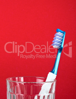 Toothbrush in transparent glass