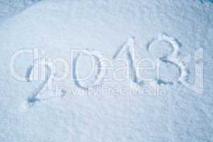 Year 2013 written in the Snow