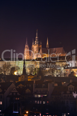 beautiful night view of Prague Castle