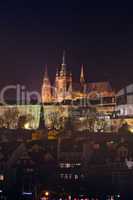 beautiful night view of Prague Castle