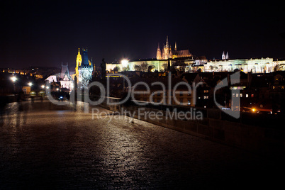 beautiful night view of Prague Castle