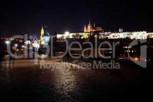 beautiful night view of Prague Castle