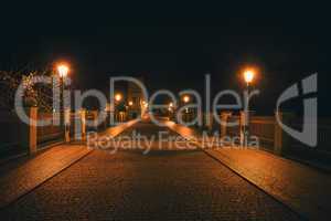 beautiful night view of the street in Prague