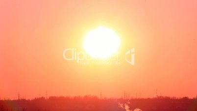 Sunset with clouds, evening (Time Lapse)