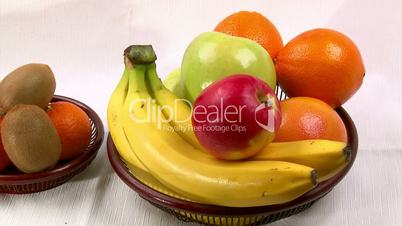 Fruits arranged on a white table