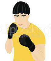 Boxer in glove