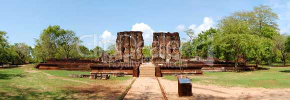 The panorama of Polonnaruwa ruins (ancient Sri Lanka's capital)