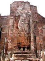 The ruined standing Buddha statue with app. 8m height, Polonnaru