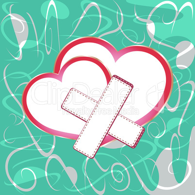 Valentine's day vector background with two hearts