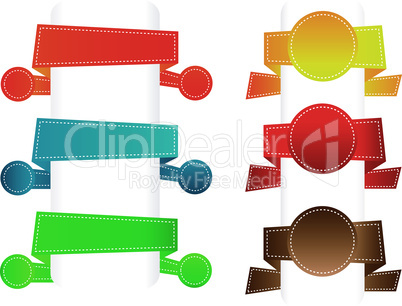 Vector set of origami paper banners