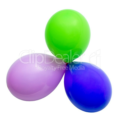 three air balls of different colors