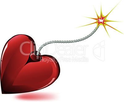 Heart love bomb spark fire icon