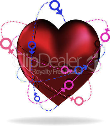 Heart love card, valentine day