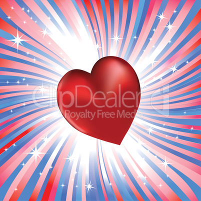 Abstract red heart like love to usa