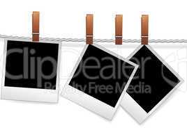Photo frames on rope