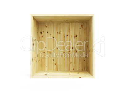 isolated empty pine box