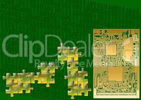 Technological background with circuit board