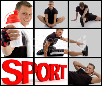 handsome sport guy showing sipper bottle