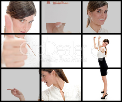 different poses of young businessman