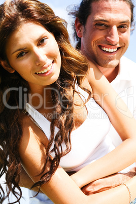 Close-up of smiling couple