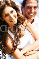 Close-up of smiling couple