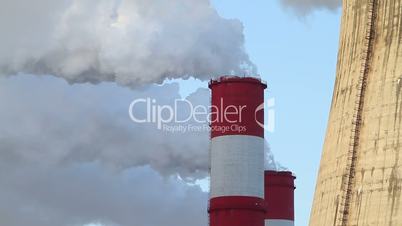 chimneys of a power station