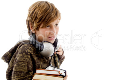 portrait of schoolboy with headset