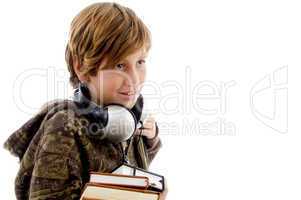 portrait of schoolboy with headset