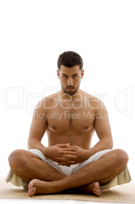 front view of relaxing male front view of relaxing male