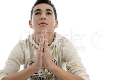 praying young boy