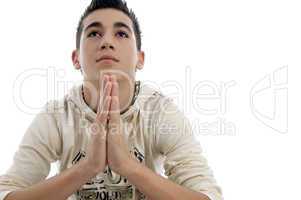 praying young boy
