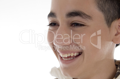 side pose of smiling boy