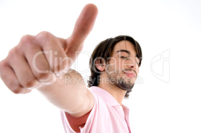 brunette man wishing goodluck