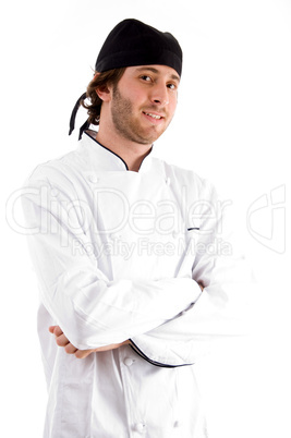 smiling chef with arms folded
