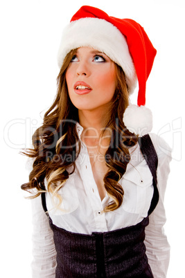 front view of young christmas woman