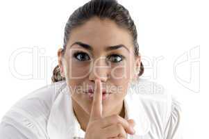 woman instructing you to be silent