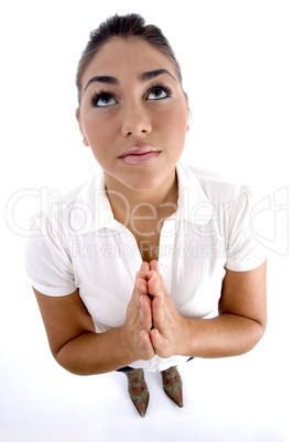 praying young woman
